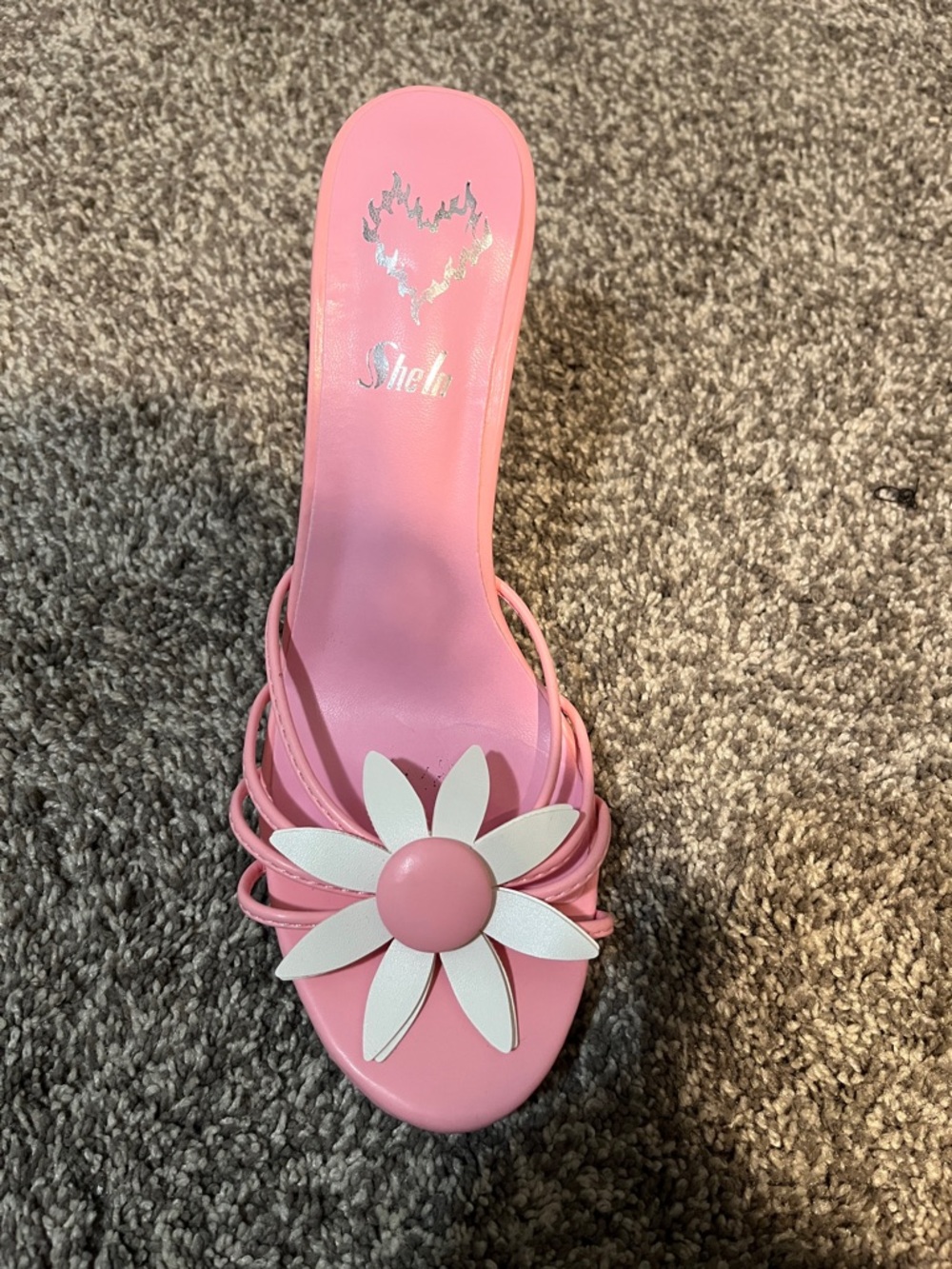 Pink Flower 3 Inch Heels - Picture 3 of 5